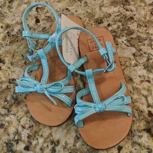 Adorable light turquoise colored toddler sandals